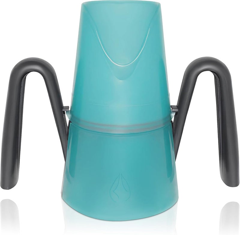 RJE Dysphagia Regulating Drinking Cup for Difficulty Swallowing Disorders - Controlled Sips Adult Size (8oz) Cup Prevents Aspiration - 2 Handles for Secure Grip - Adjustable 3-15cc, Made in Canada - Image 1